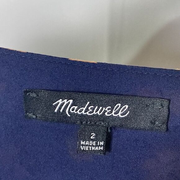 Madewell Smock-Sleeve Button-Front Mini Dress Happy Hibiscus Preppy Boho Sz 2 - Picture 3 of 12